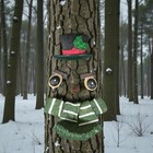 Rare Nantucket Outdoor Bird Feeder Snowman Heavy Poly Resin Christmas Tree Faces