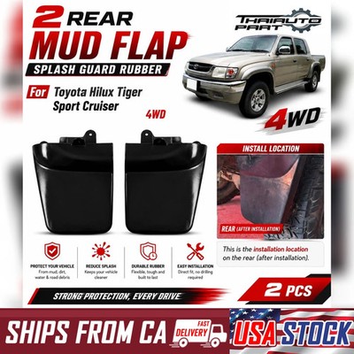 2 Rear Mud Flap Splash Guard Rubber For Toyota Hilux Sport Cruiser 4Wd 2002-2006