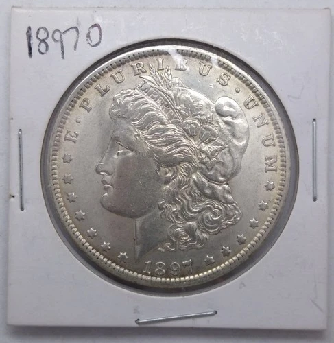 1897 O Morgan, BU/AU, Finer Strike, Nice Detail, Some Rim Toning, Beautiful Coin