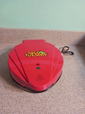 Taco Tuesday Tortilla Shell Maker Electric Indicator Lights TTTB1RD WORKS WELL