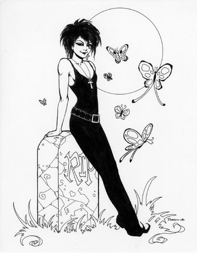 ORIGINAL COLEEN DORAN ART SKETCH  SIGNED OF DEATH SANDMAN ENDLESS 