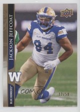 2021 Upper Deck CFL Gold 12/50 Jackson Jeffcoat #49 l5j