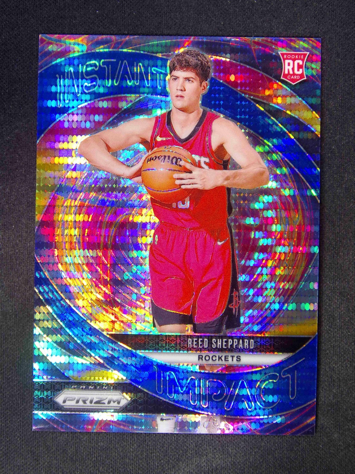 2024-25 Panini Prizm Reed Sheppard #24 RC Rookie Instant Impact Blue Pulsar /99
