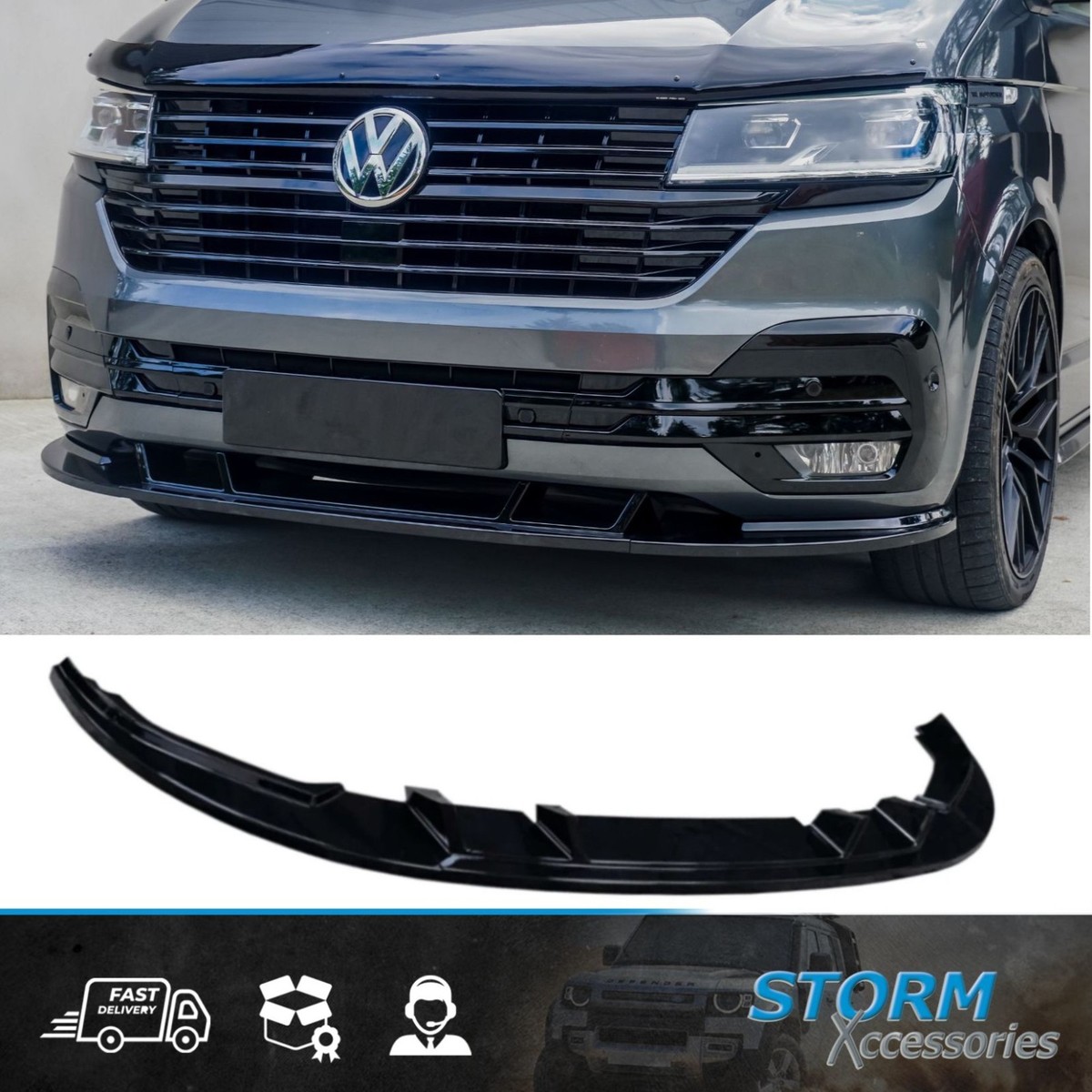 【貴重】VW トランスポーター T6スポイラーフロントリップ FOR VW TRANSPORTER T6.1 2019- 2024 FRONT SPLITTER SPOILER TRIM LIP