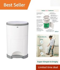 Environmentally-Conscious EKO MINI Diaper Pail in White 70 Recycled Material