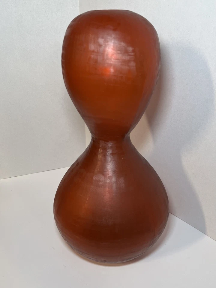 Textured Orange Irregular Hourglass Shaped Vase Unbranded Made in India - Image 2 of 4