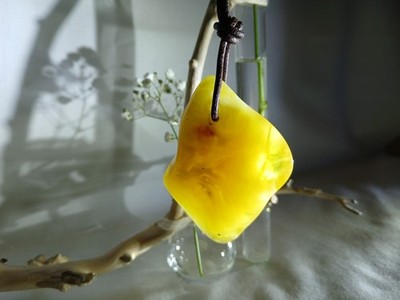 Baltisch, Natur Butterscotch, Bernstein Kette,  Anhänger Amber 17,5 g