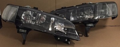 For 94-97 Honda Accord CD5 Black Housing Clear Signal Reflector Headlights Lamps