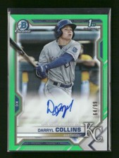 2021 Bowman #CPA-DC Darryl Collins Chrome Prospect Green Refractor #/99 Auto