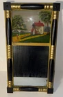 Antique Federal Mirror Reverse On Glass Gilt Painted Cottage Home Barn eglomise