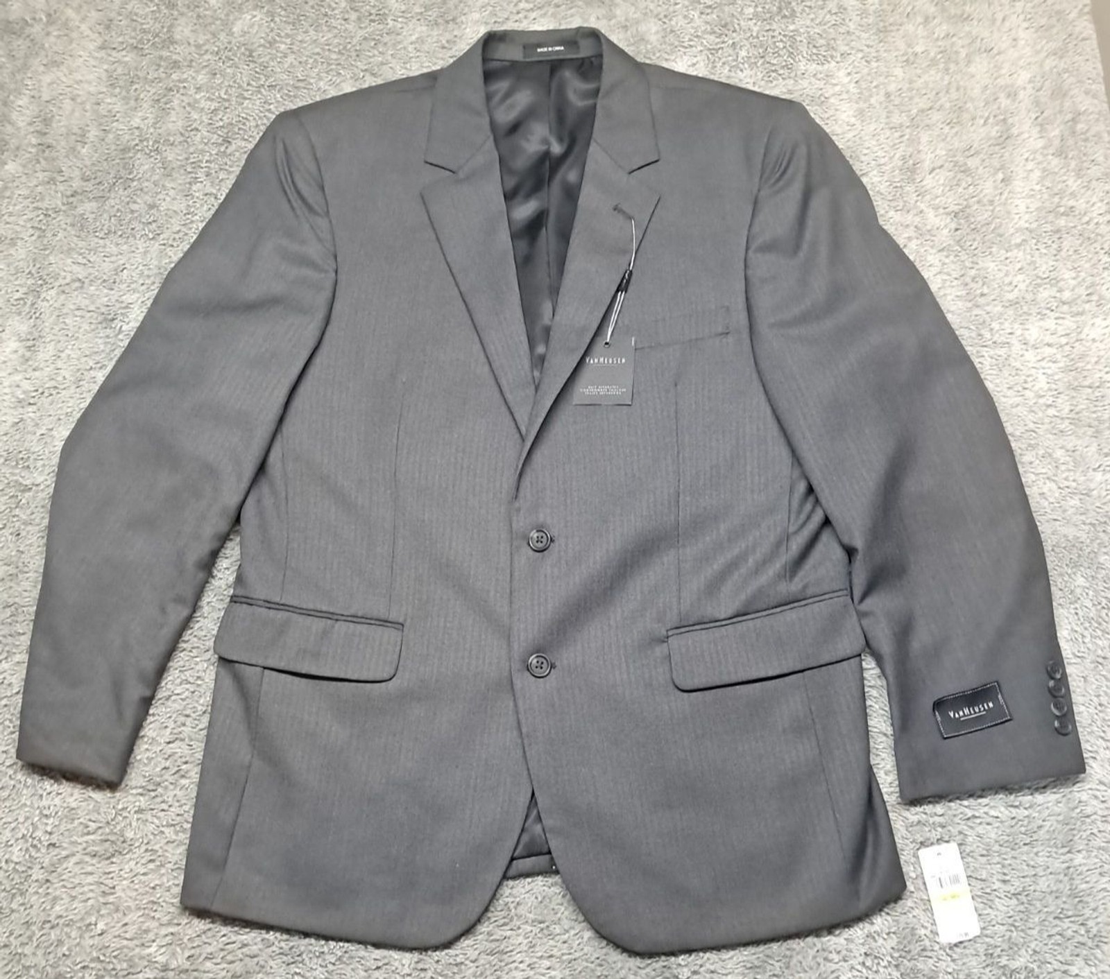New Van Heusen Suit Jacket Mens Sz 42R Single Breasted Butto