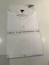 Mens White Tuxedo Shirt, XL4 17-17.5 33/34 Wing Collar  Pleats