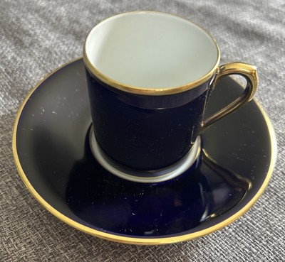 Hutschenreuther Hohenberg Germany China Espresso Cup And Saucer Demitasse Blue