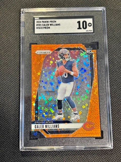2024 PANINI PRIZM #301 CALEB WILLIAMS SGC 10 2 ORANGE DISCO Rookie RC Bears - Image 2 of 4