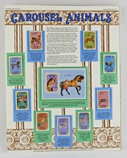 Vintage Postal Commemorative Society Stamp Panel Carousel Animals