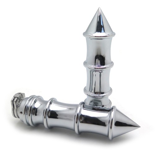 Chrome Skeleton Spike 22mm 7/8" Hand Grips For Motorcycles w/ 22mm handlebars - Foto 6 di 7