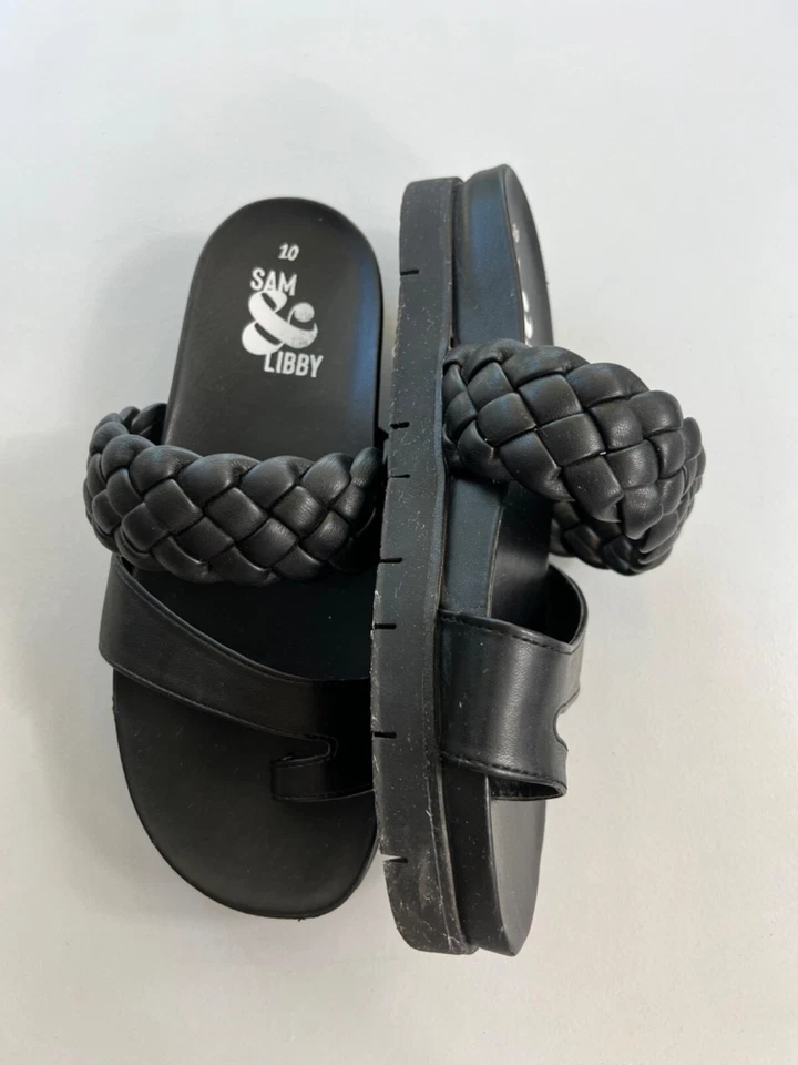 Sandalias negras con plantilla trenzada Sam & Libby Adelia para mujer talla 10 Foto 3 de 4