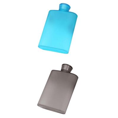 2x Trinkflasche, Mehrweg Wasserflaschen - kleiner Kunststoffkolben, nachfüllbar flach