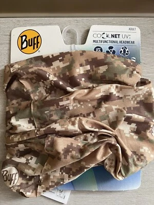 Buff CoolNet Cooling UPF Lightweight Neck Gaiter Pixels Desert Camo NWT