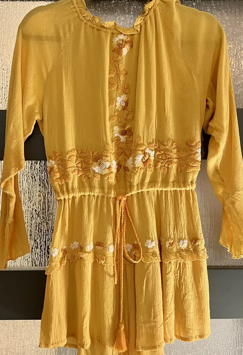 NWT RAGA Embroidered Sorrento Floral Romper/Cover Up S $159 | eBay