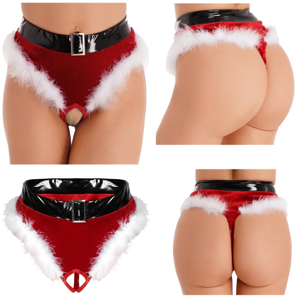 Women Briefs Santa Clause Panties Waistband Underwear Gifts Christmas Costume