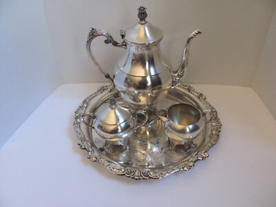Silverplated Coffee Set By 1883 FB Rogers Silver Co 1224 -Tray