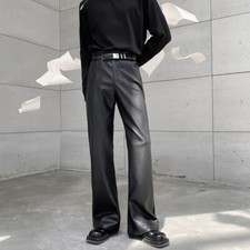 Pantaloni Flared In Finta Pelle Da Uomo A Campana Taglio Boot Casual