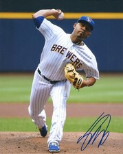Signed  8x10 JUNIOR GUERRA Milwaukee Brewers Autographed photo - COA 