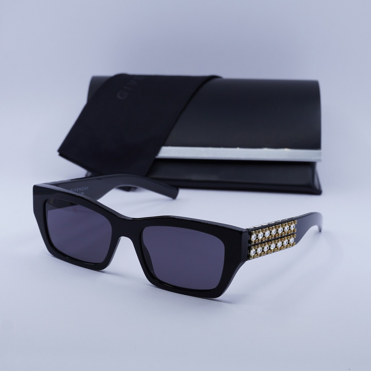 BRAND NEW Givenchy Sunglasses GV40077I 01A Shiny Black and Studs/Grey Women Givenchy Givenchy Sunglasses GV40077I 01A Shiny Black and  main image 3