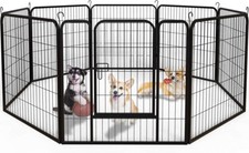 32" Detachable Safety 8 Panels Dog Playpen Cage Pet Fence Indoor Exercise Fence