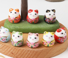 20pcs Ceramic colour cat Loose spacer beads Jewelry Making Accessories crafts