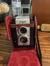 Vintage ARGUS Seventy-Five Camera 75mm Lens Model w/Flash, Bulb, Strap Box