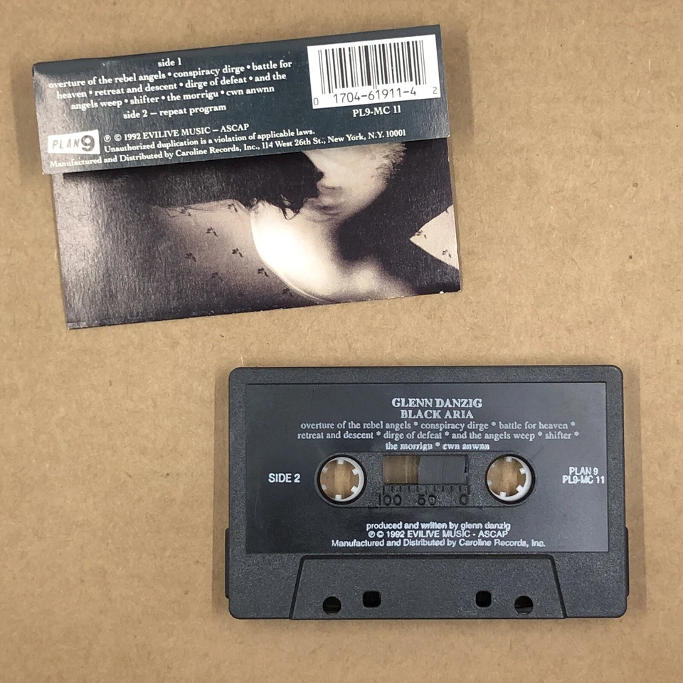 GLENN DANZIG Cassette Tape 90s Ambient Avantgarde BLACK ARIA MISFITS SAMHAIN - Image 3 of 4