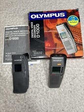 Olympus D1000 Voice Recorder Good Condition - Silver w Case in Box w Instruction