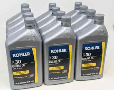 Genuine Kohler 25 357 02-S 4-Cycle Engine Oil SAE 30 - 12 Quart Bottles
