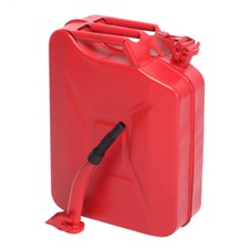 20L 5 Gallon Metal Can Gasoline Can Oil Drum Steel Tank Emergency Back - Red