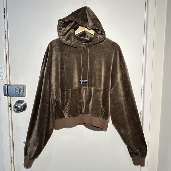 SUPPLY & DEMAND Brown Velvet Hoodie Sweater Jumper Size 10 #35192