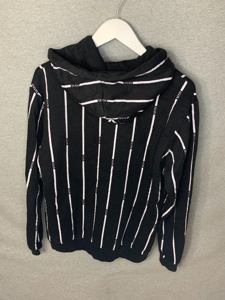 Boohoo Sudadera con Capucha Para Hombre Mediana Pullover Sudadera Rayas Negra Manga Larga Pequeña Foto 2 de 4