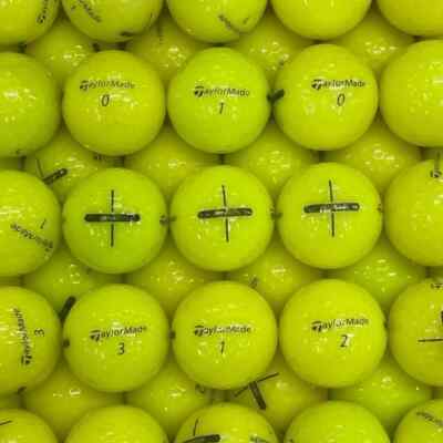 50 TaylorMade Distance+ Yellow Used Golf Balls 5A Mint Condition FREE SHIPPING