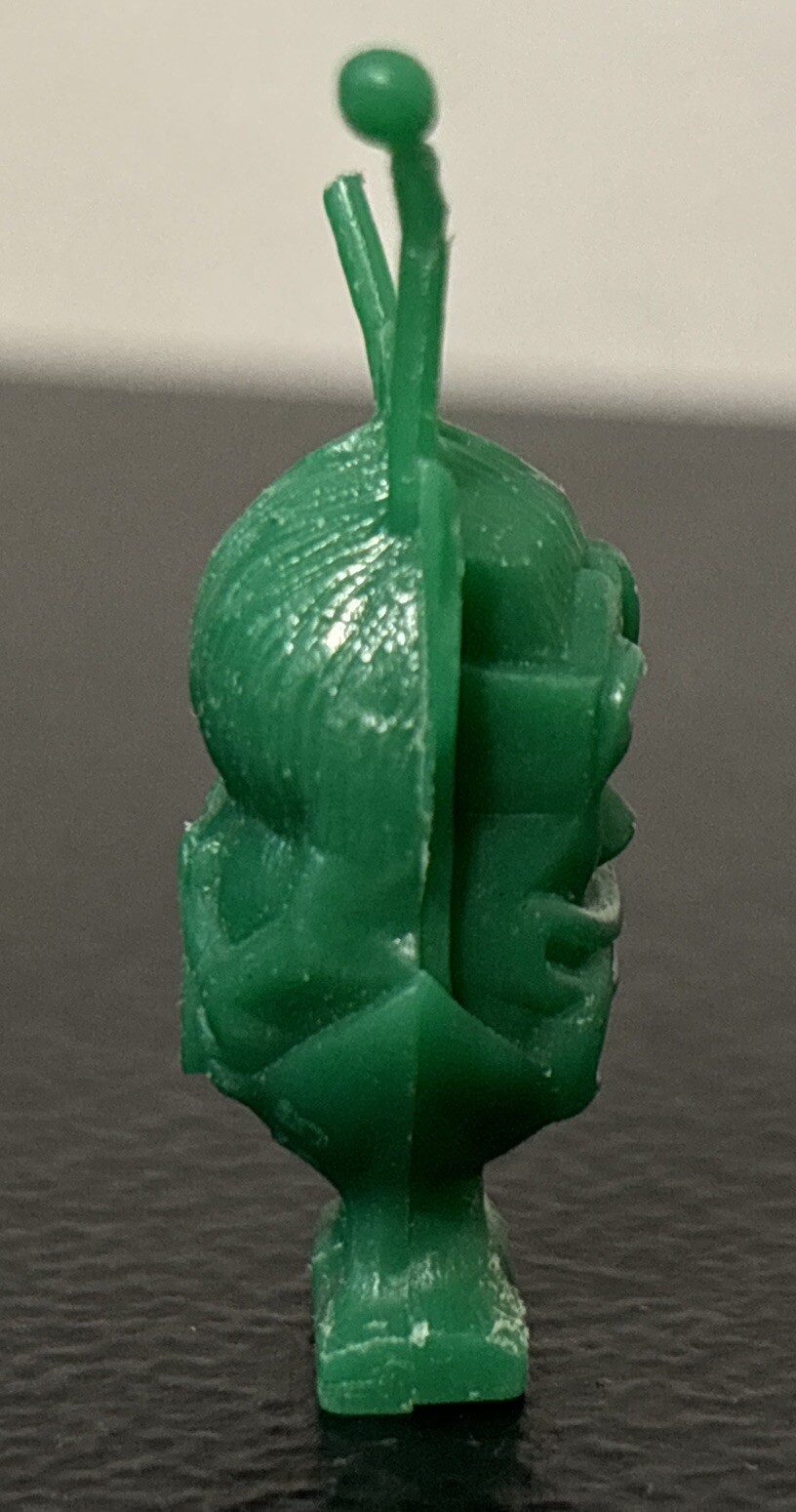 Vintage Ed Roth Green Martian Rat Fink Toy Plastic Ring Charm (1965) *NO Ring!