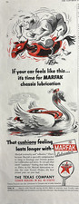 1951 Texaco Oil Lubrication Marfak Chassis Swan Drive Car Vintage Print Ad