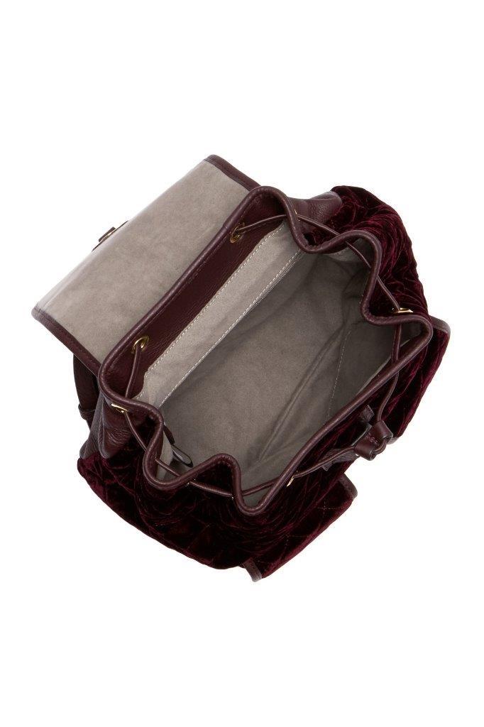 VINCE CAMUTO Glenn Diamond Quilted Velvet Tassel Flap Pocket Roomy Wine Backpack VINCE CAMUTO Glenn Diamond Quilted Velvet Tassel Flap Pocket  main image 2