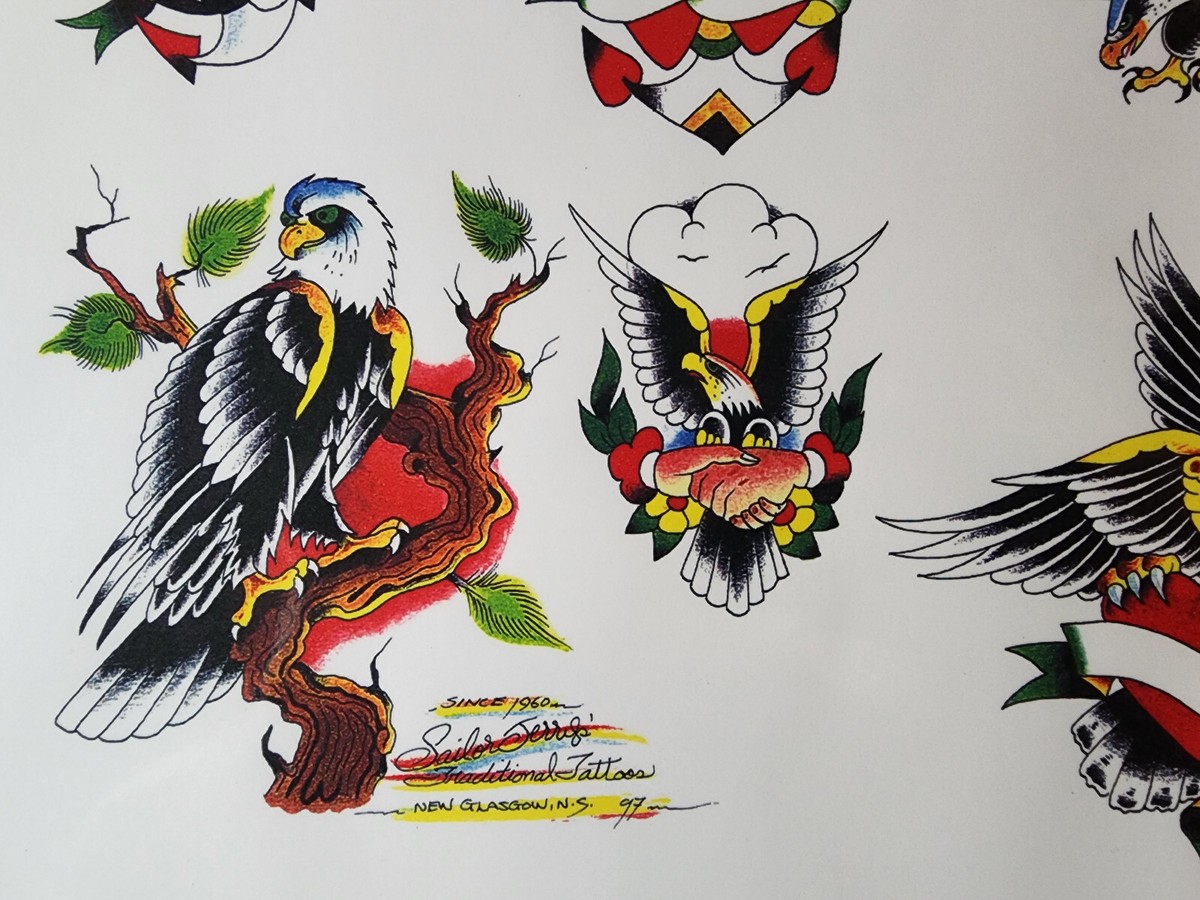 Sailor Jerry Swallow Traditional Vintage Style Tattoo Flash