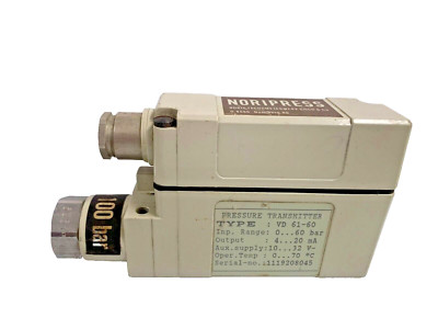 NORIS Type VD61-60 Noripress  Pressure Transmitter 0-60 bar  4..20mA 10..32V DC 
