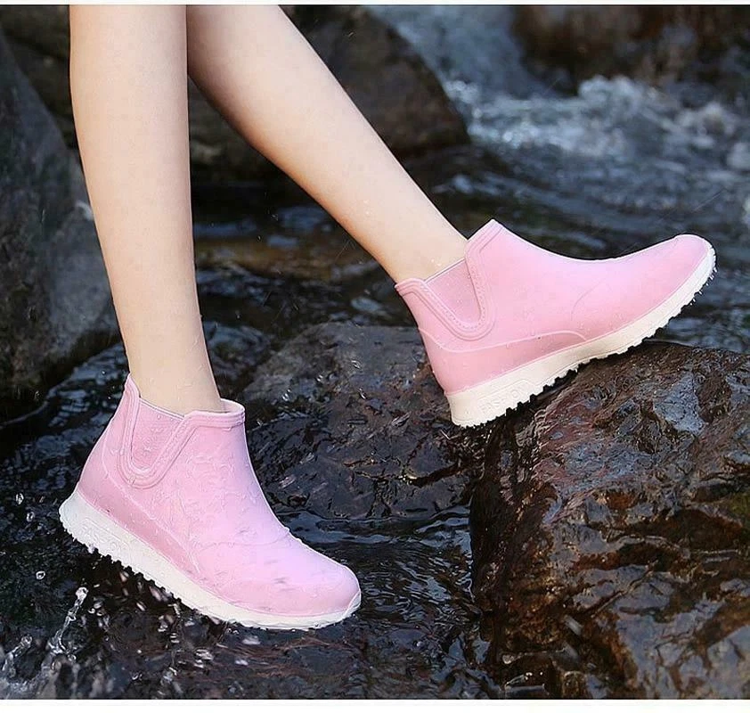 Botas De Lluvia Antideslizantes Para Mujer A La Moda Resistentes Al Agua  Zapatos