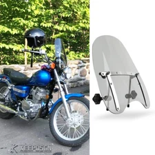 Large Smoke Windshield Windscreen Deflector + Bar Clamps For Honda Rebel CMX 250