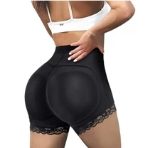 Women’s Butt Lifter Padded Lace Panties Seamless Hip Enhancer Body Shaper Black