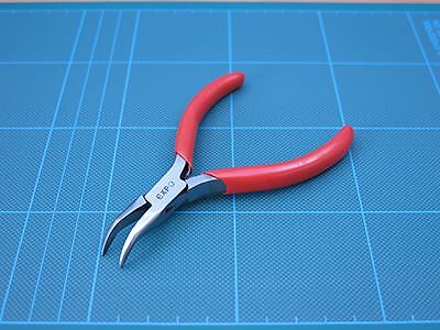 75601 Mini Bent Nose Pliers With Plain Jaws