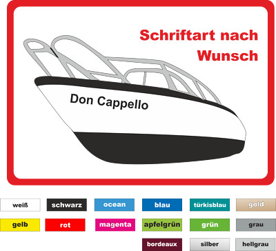 2 Stück Bootsname Beschriftung Wunschtext Logo Werbung für Boot Sportboot