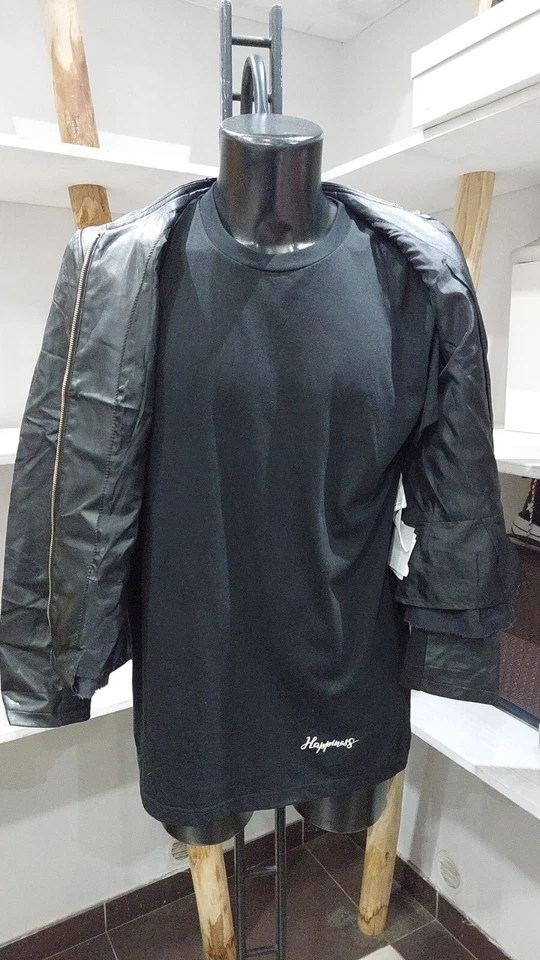 Beyond Eco-Leather Jacket Used Women Black Size 48 PGC541PI - Image 4 of 4